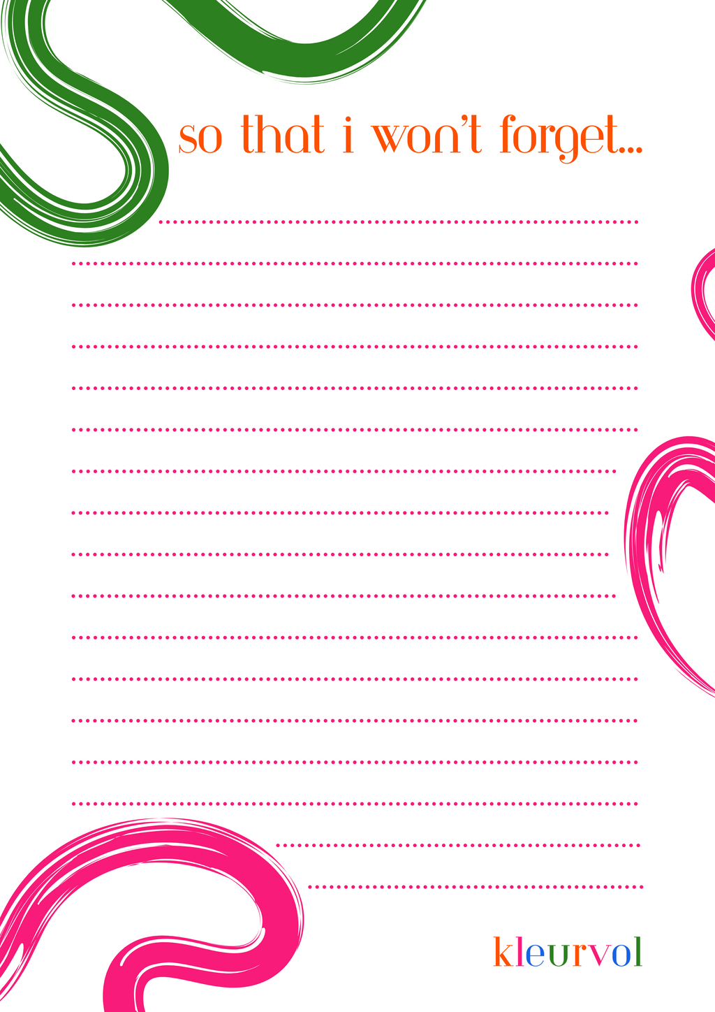 Colourful Notes (Templates) – Kleurvol
