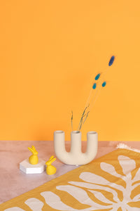 Triple Cream Ceramic Vase