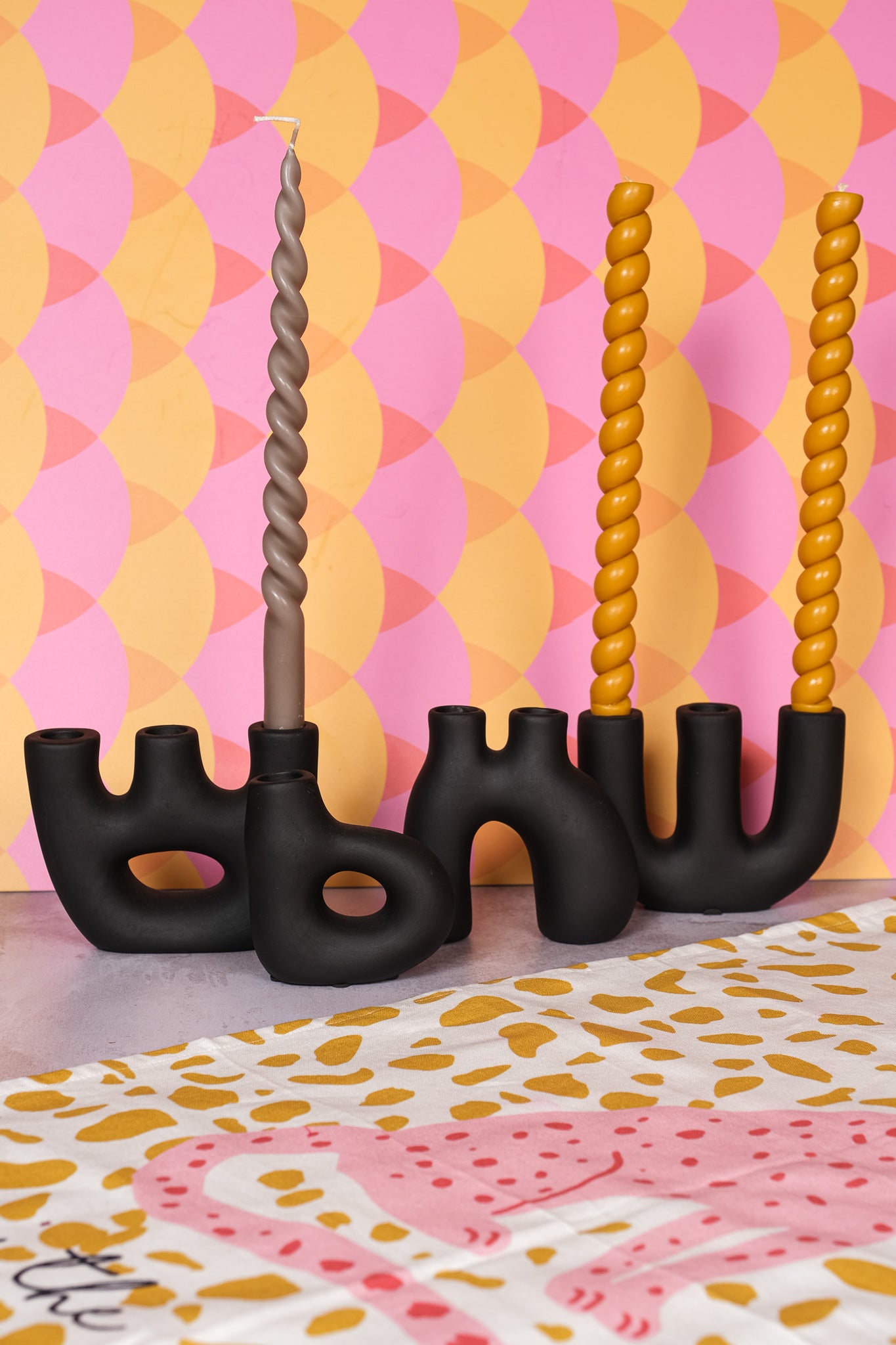 Black Avignon Ceramic Candlestick (10cm)