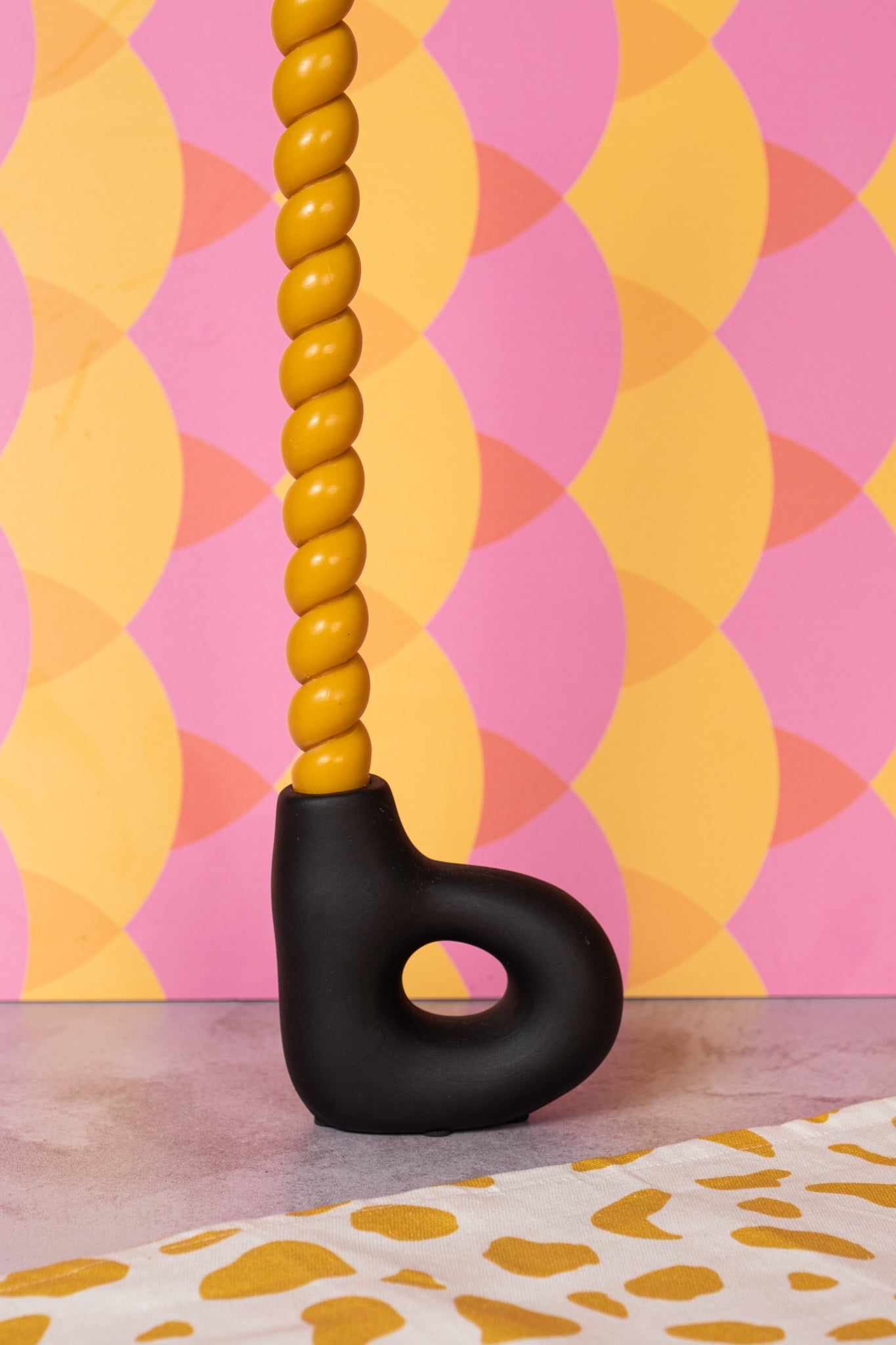 Black Avignon Ceramic Candlestick (10cm)