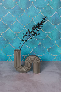 Small Grey Cannes Ceramic Vase (14cm)