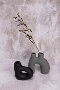 Black Avignon Ceramic Candlestick (10cm)