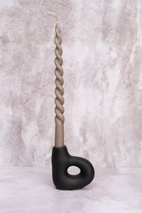 Black Avignon Ceramic Candlestick (10cm)
