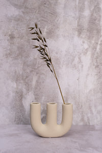 Triple Cream Ceramic Vase