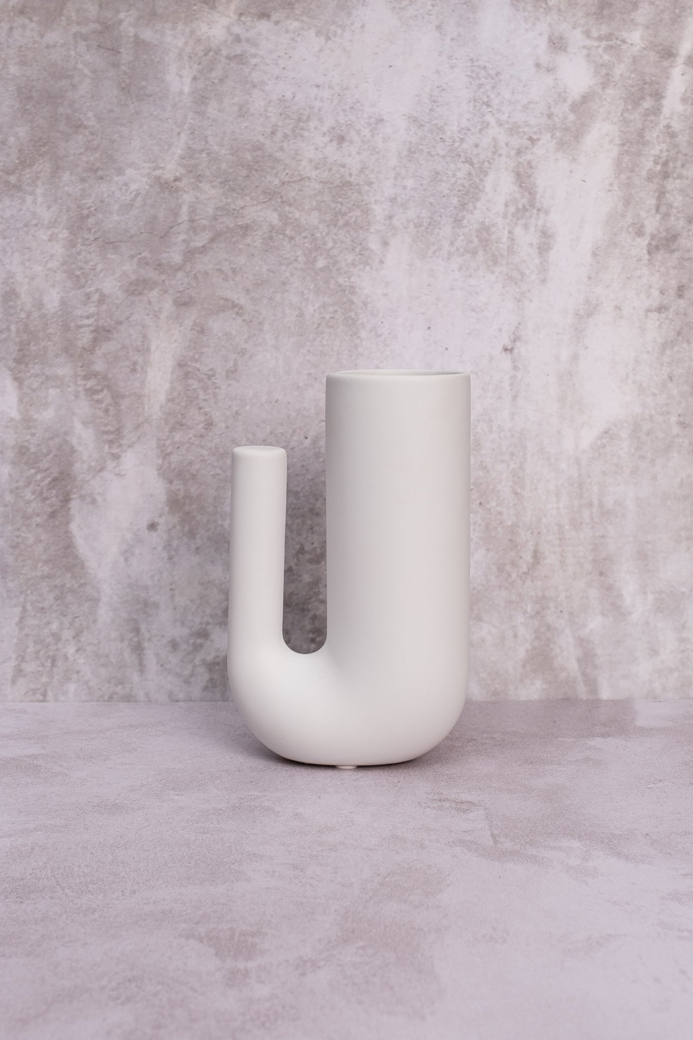Smoky Sleek White Ceramic Vase