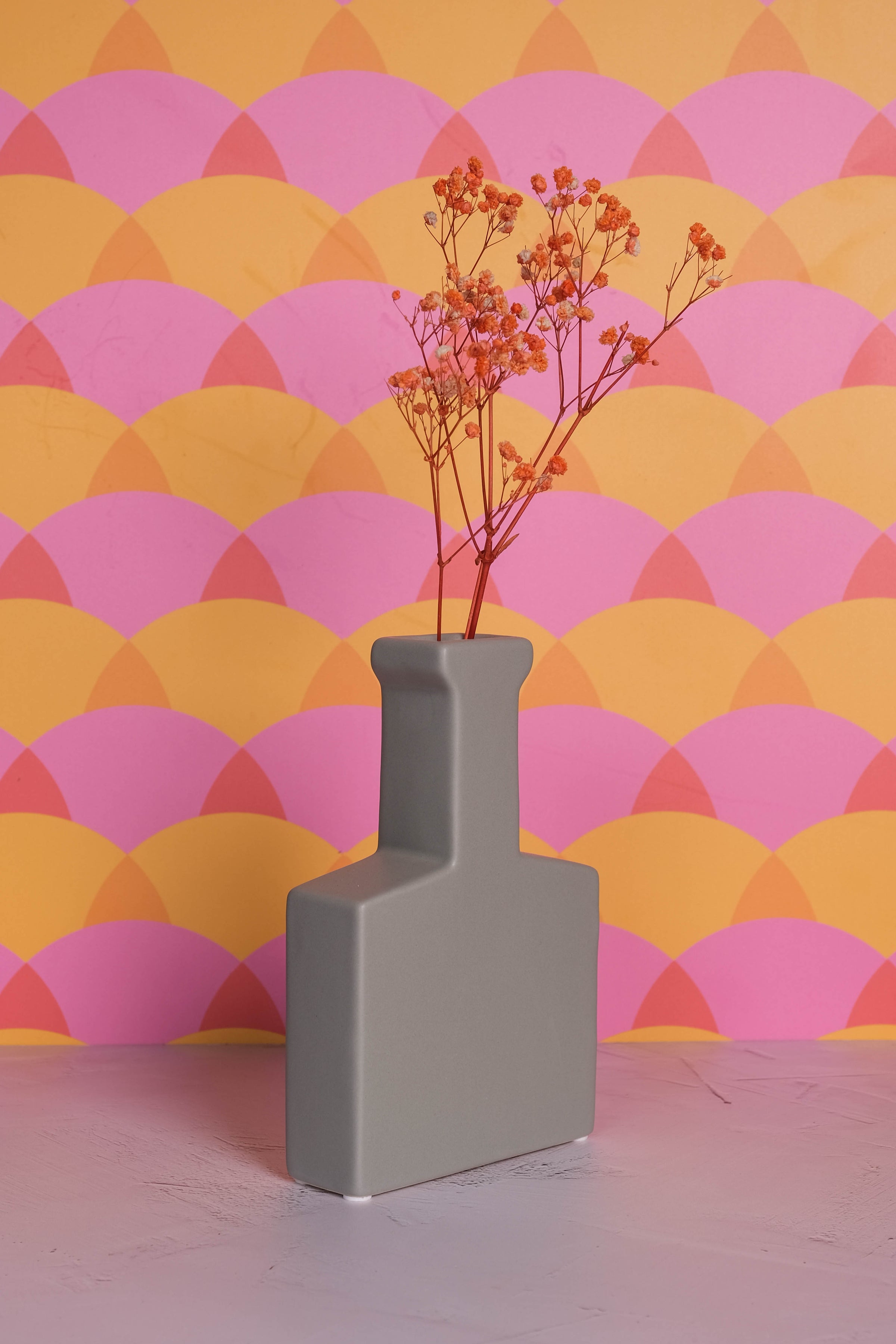 Grey Block Nantes Ceramic Vase (20cm)