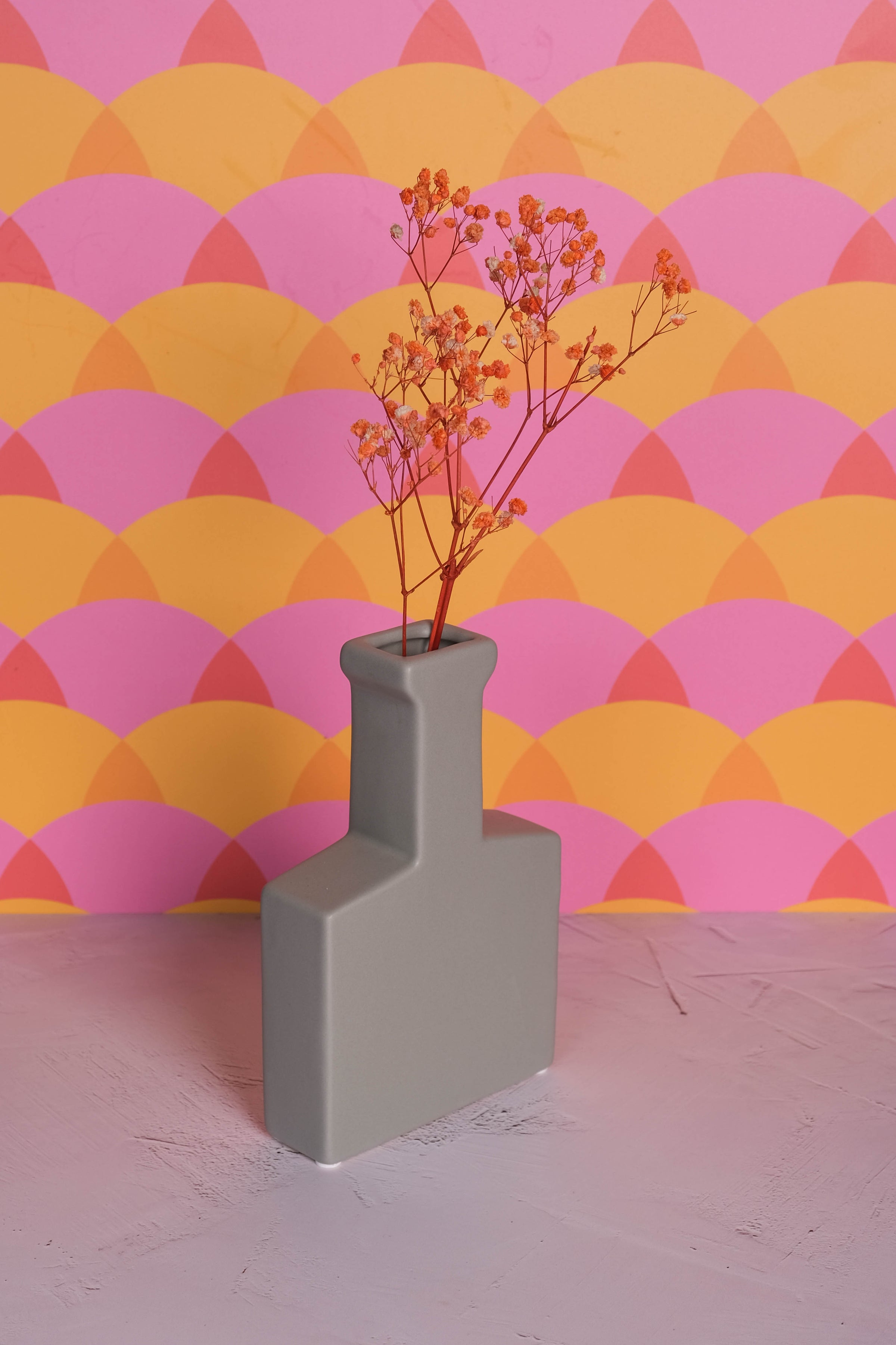 Grey Block Nantes Ceramic Vase (20cm)
