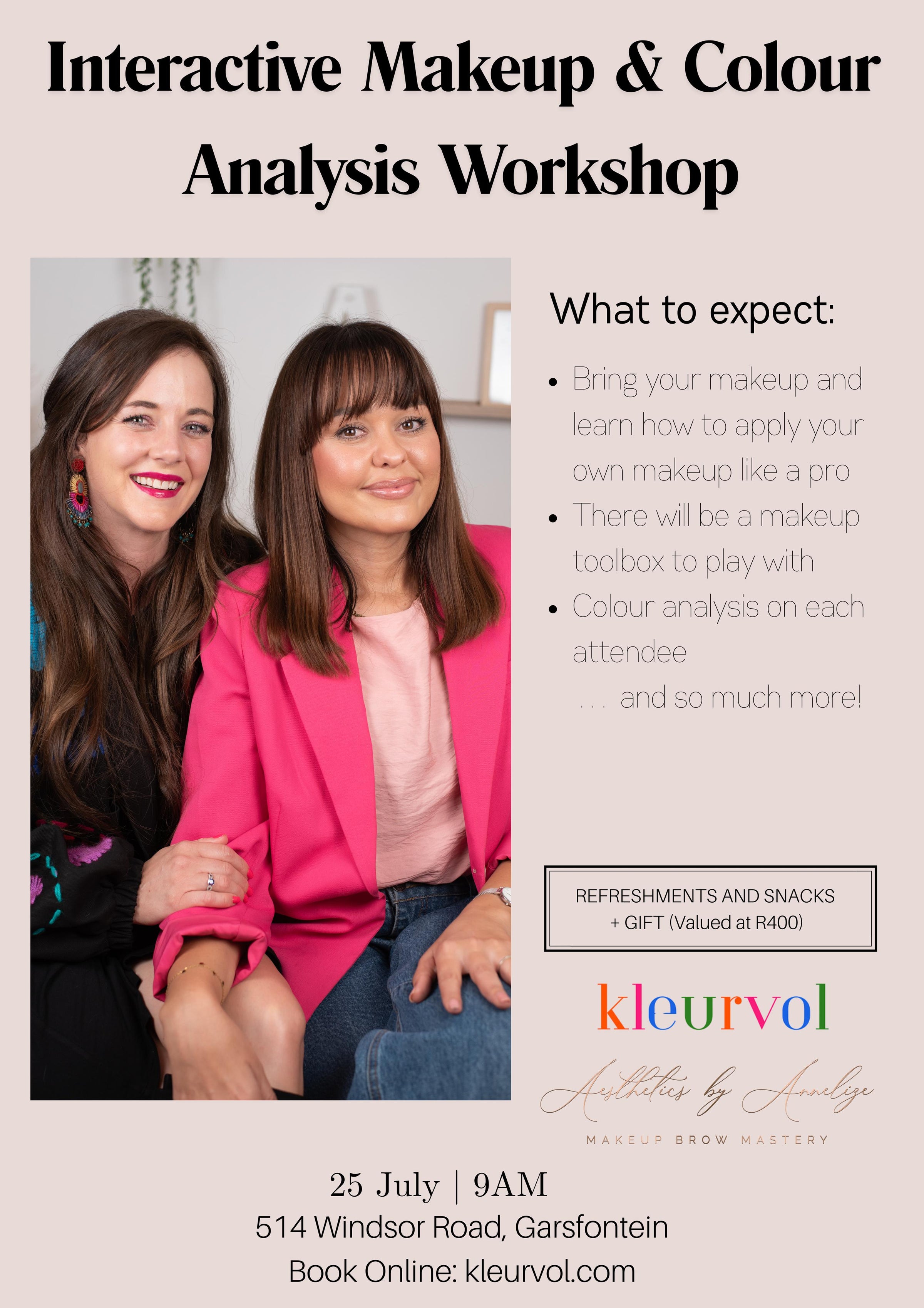 Interactive Makeup & Colour Analysis Event (25 July)
